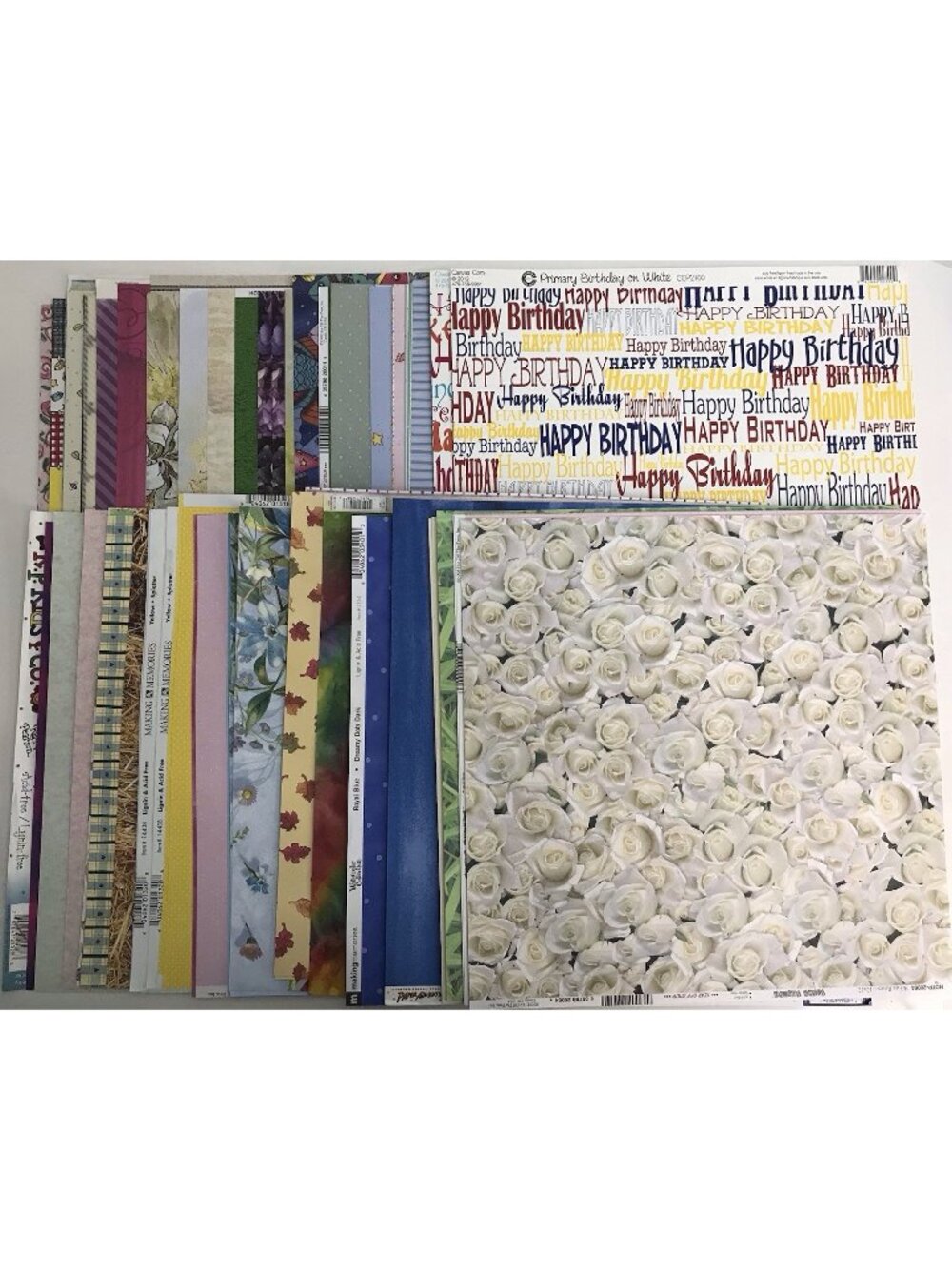 12”x12” Scrapbook Paper Lot 100+ Sheets Designs & Solids Variety Of Brands (A)